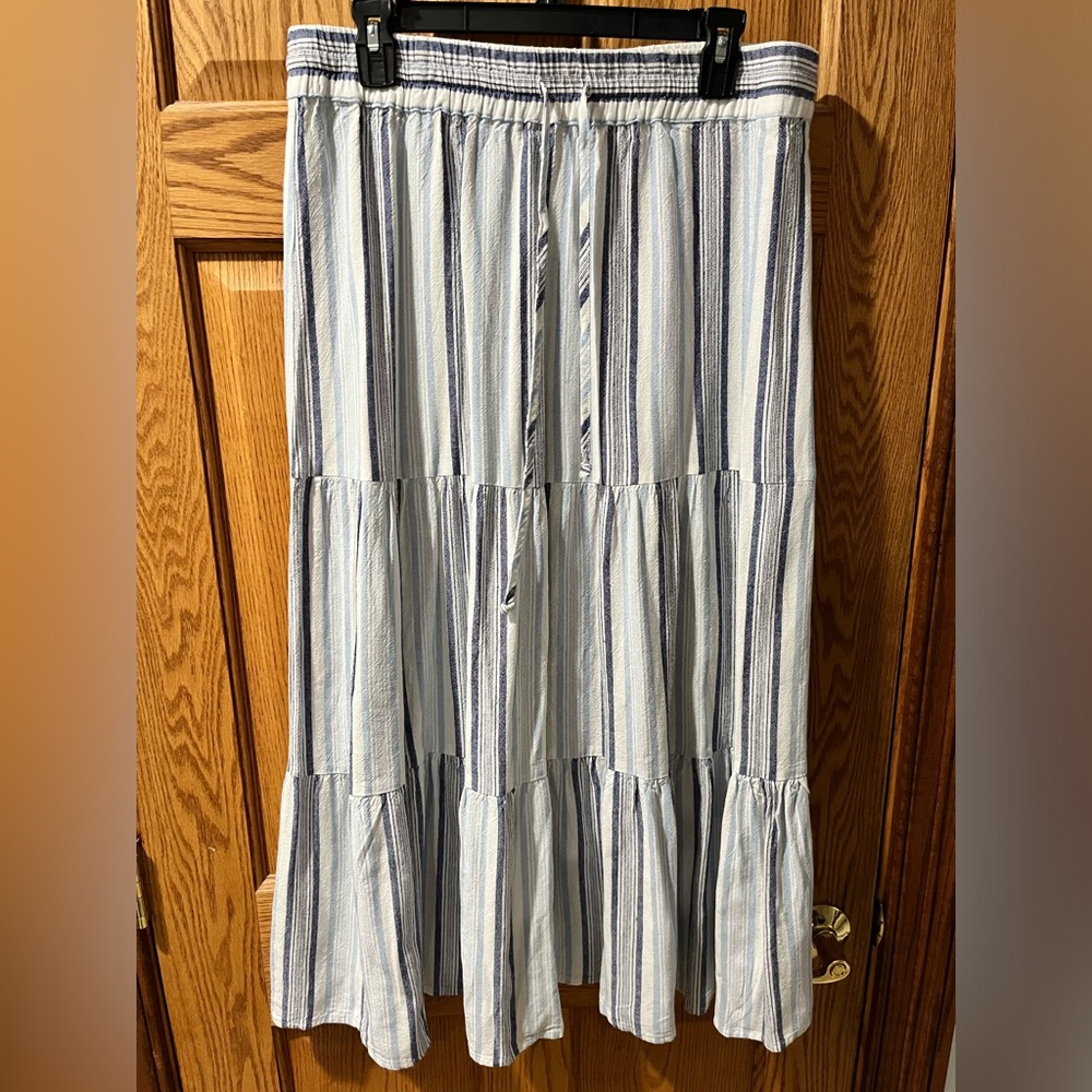 Striped Blue and White Women's Skirt